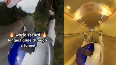 Weltrekord im Tunnel-Fliegen