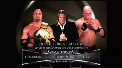 WWE Armageddon 2003 - Triple H vs. Kane vs. Goldberg (Triple Threat Match, World Heavyweight Championship)