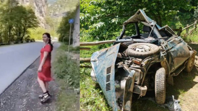 Ein Mann hat einen Unfall, weil er nicht hingeschaut hat