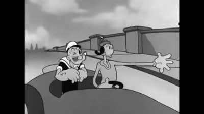Popeye tries to teach Olive how to drive