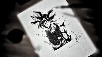 ink goku drawing
