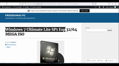 Windows 7 Ultimate Lite SP1 Esp 32,64 MEGA ISO