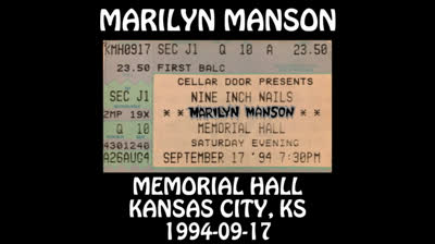 Marilyn Manson - 1994-09-17 - Kansas City, KS @ Memorial Hall (SS)