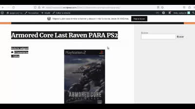 armored core last raven para ps2
